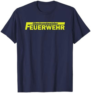 Oberbrandmeister Schriftzug auf dem Rücken - Feuerwehr T-Shirt - T-Shirt | Navy