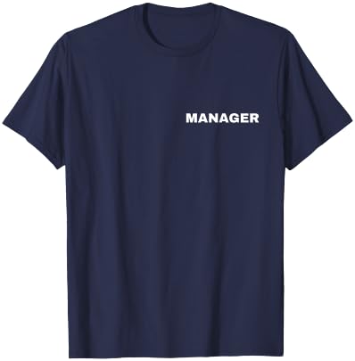 Manager front and back white printing work office professional T-Shirt - T-Shirt | Navy
