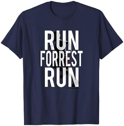 Forrest Gump Run Forrest Run Silhouette , Blue, S T-Shirt - T-Shirt | Navy