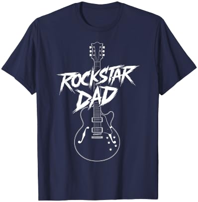 Rockstar Dad Guitar Design T-Shirt - T-Shirt | Navy