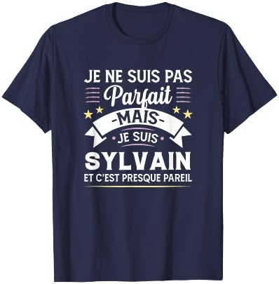 Gift Personalised Name Sylvain Humour Man T-Shirt - T-Shirt | Navy