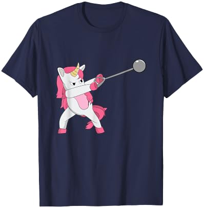 Hammer Throwing Unicorn Track And Field Girl Women Thrower T-Shirt - T-Shirt | Navy