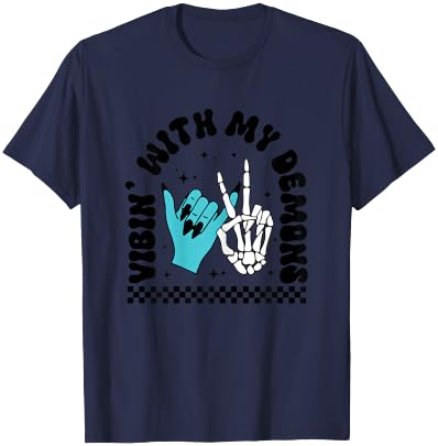 Vibin With My Demons T-Shirt - T-Shirt | Navy