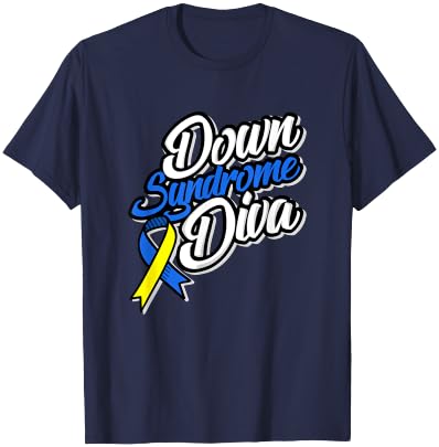 Down Syndrome Awareness Shirts Special Support Diva Perfect T-Shirt - T-Shirt | Navy