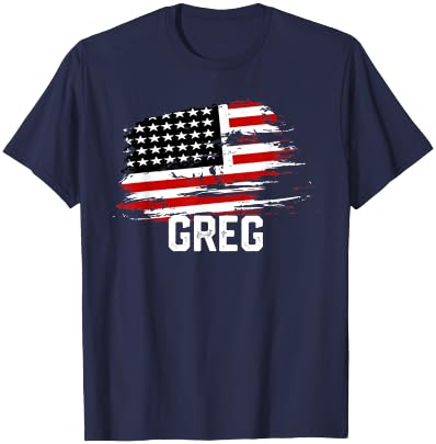 GREG USA Flag Personalized 4th of July GREG T-Shirt - T-Shirt | Navy