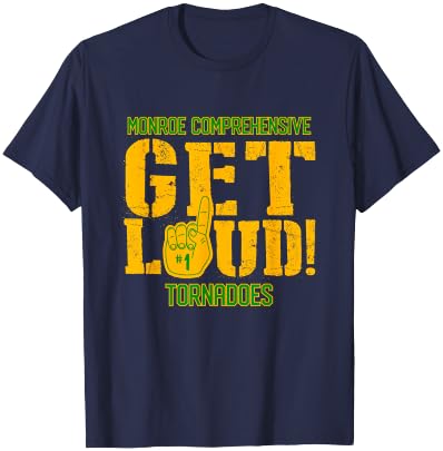 Monroe Comprehensive High School GET LOUD Tornadoes T-Shirt - T-Shirt | Navy