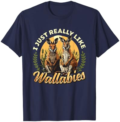 I Just Really Like Wallabies Wallaby Lover Wallaby Kangaroo T-Shirt - T-Shirt | Navy