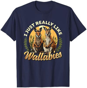 I Just Really Like Wallabies Wallaby Lover Wallaby Kangaroo T-Shirt - T-Shirt | Navy