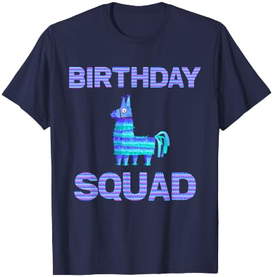 Birthday Squad - Squad Birthday Llama Piñata Shirt T-Shirt - T-Shirt | Navy