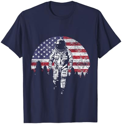 US Astronaut Out Of Space - America USA Flag 4th Of July T-Shirt - T-Shirt | Navy