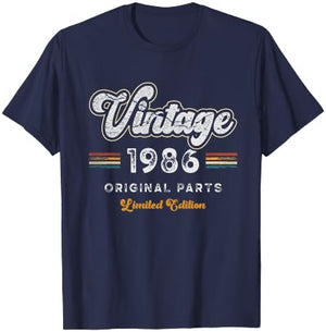 Vintage 1986 Original Teile Limited Edition 40. Geburtstag T-Shirt - T-Shirt | Navy
