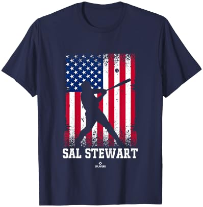 American Flag Swing Sal Stewart Prospect Baseball Fan Gear T-Shirt - T-Shirt | Navy