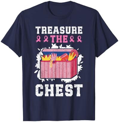 Treasure The Chest Breast Cancer T-Shirt - T-Shirt | Navy