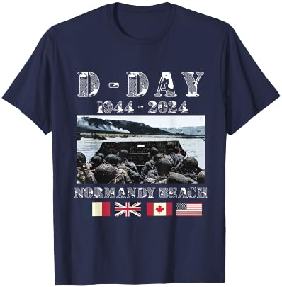 80th Anniversary of the Normandy Landings, History of the , Black, S T-Shirt - T-Shirt | Navy