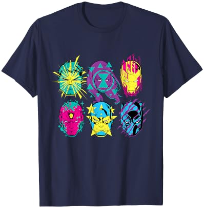 Marvel Avengers Assemble 80s Comic Super Heroes T-Shirt - T-Shirt | Navy