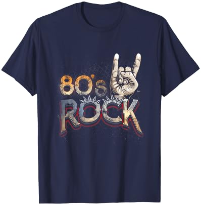 80er Jahre Rock Hand Rock Band Rock n Roll Musik Halloween T-Shirt - T-Shirt | Navy