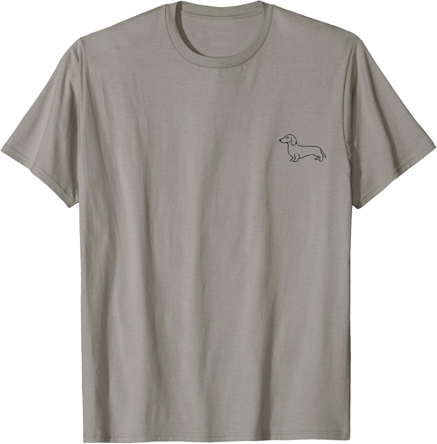 Dachshund Minimalism , White T-Shirt - T-Shirt | Sand