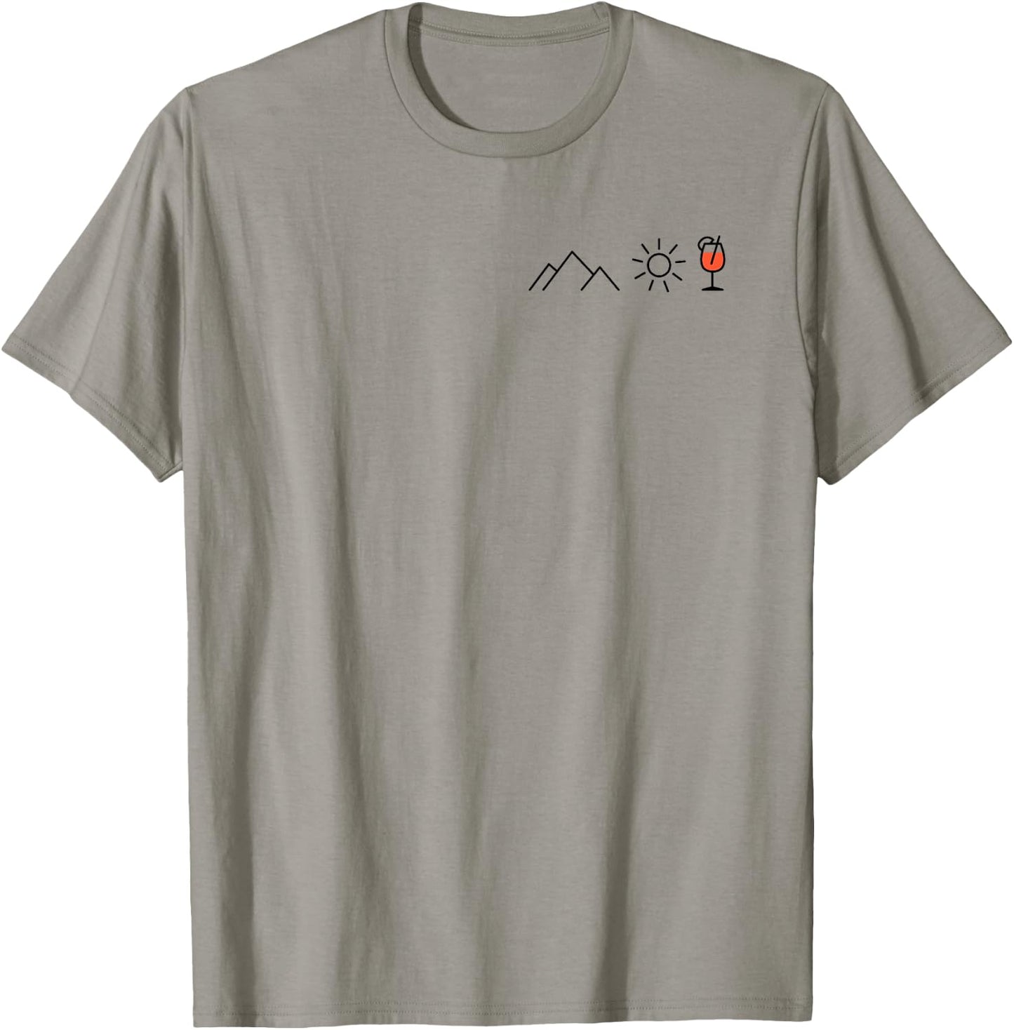 Mountain Sun Spritz X Mountaineering Hiker Aperolic Fun , White T-Shirt - T-Shirt | Sand