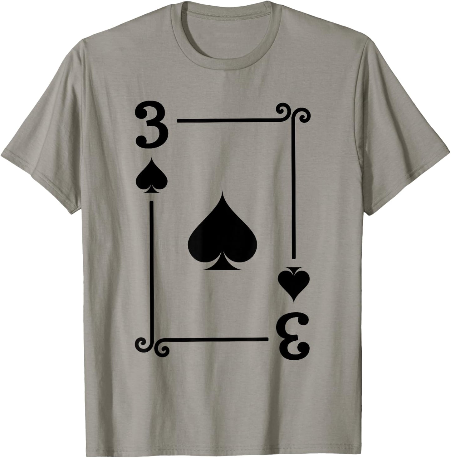 Playing Cards - Matching Spades Card Suits - Three Card T-Shirt - T-Shirt | Sand