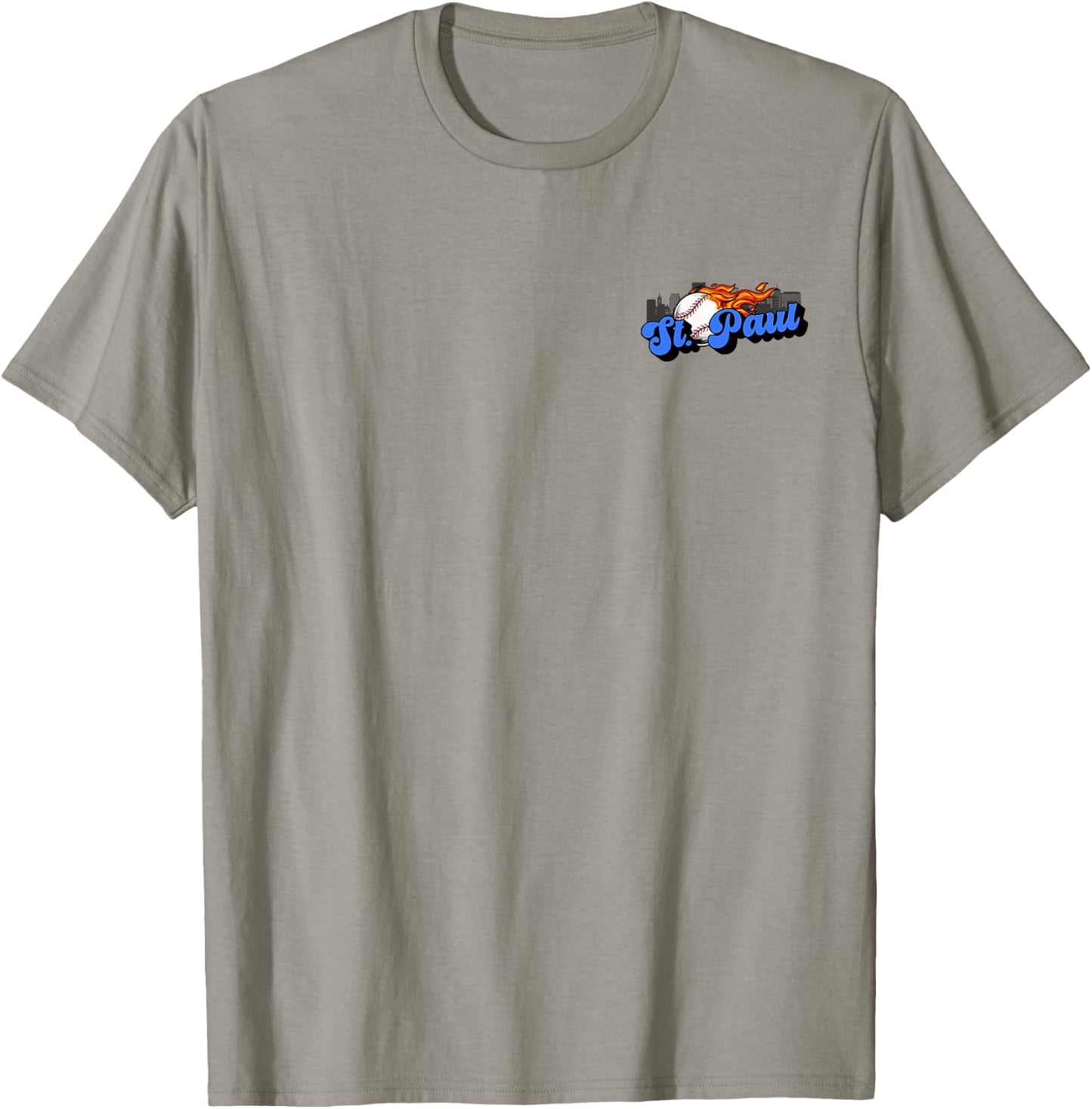 Saint Paul Baseball Vintage City Skyline Baseball Lover T-Shirt - T-Shirt | Sand