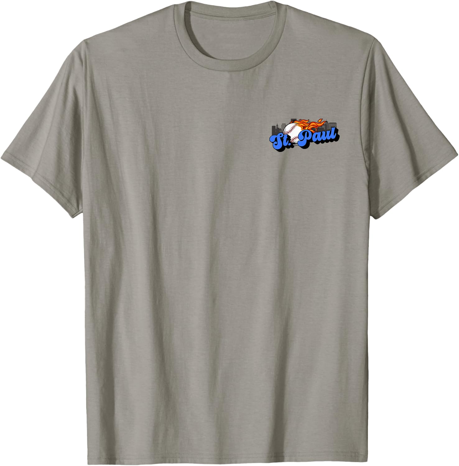 Saint Paul Baseball Vintage City Skyline Baseball Lover T-Shirt - T-Shirt | Sand