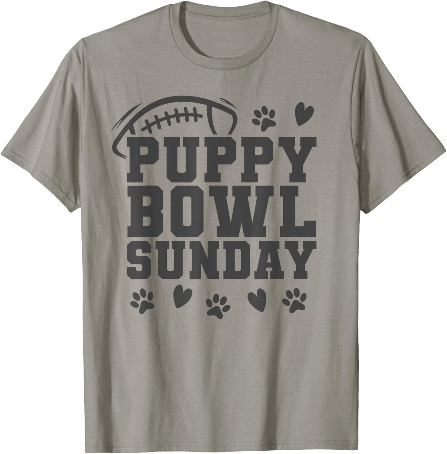Puppy Bowl Sunday Super Football Game Party Dogs Dog Lover Men Women Girls Kids T-Shirt - T-Shirt | Sand