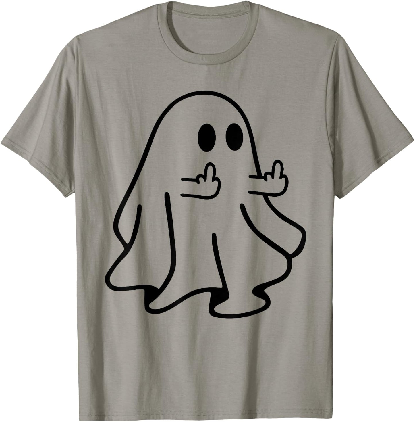 Boo Ghost Middle Finger Funny Halloween Costume Adult Joke T-Shirt - T-Shirt | Sand