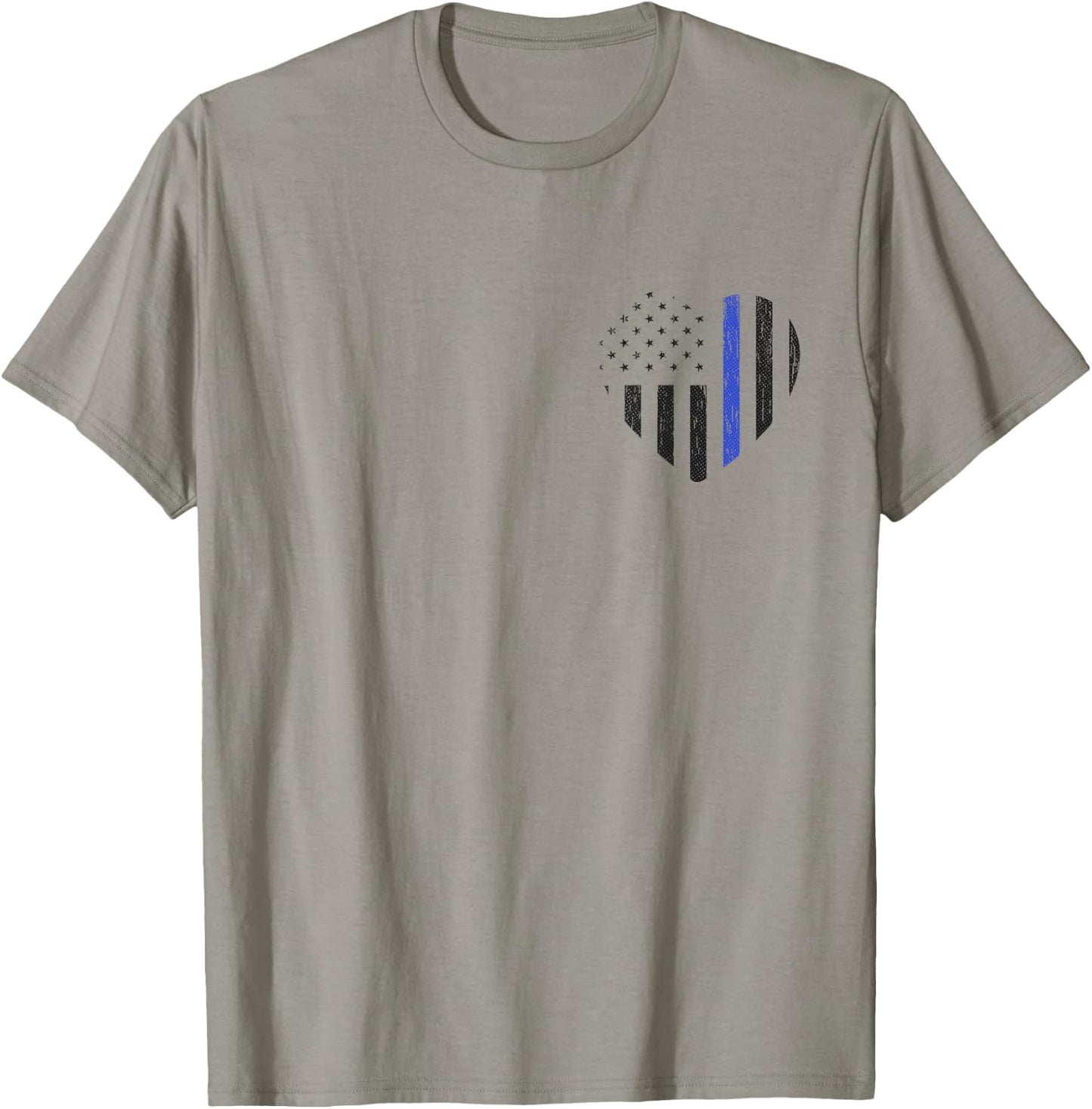 Thin Blue Line Heart Shirt Police Wife Girlfriend Mom Gift T-Shirt - T-Shirt | Sand