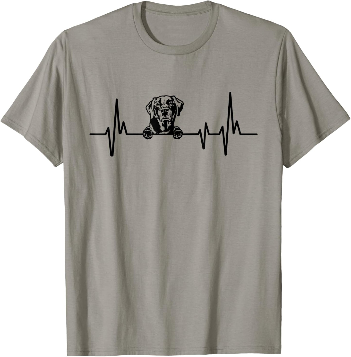 Heartbeat Dog Design Labrador Retriever T-Shirt - T-Shirt | Sand