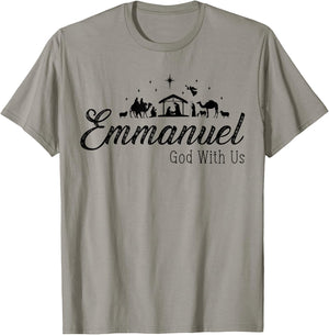 Emmanuel God With Us Nativity Scenes Christmas Christian T-Shirt - T-Shirt | Sand