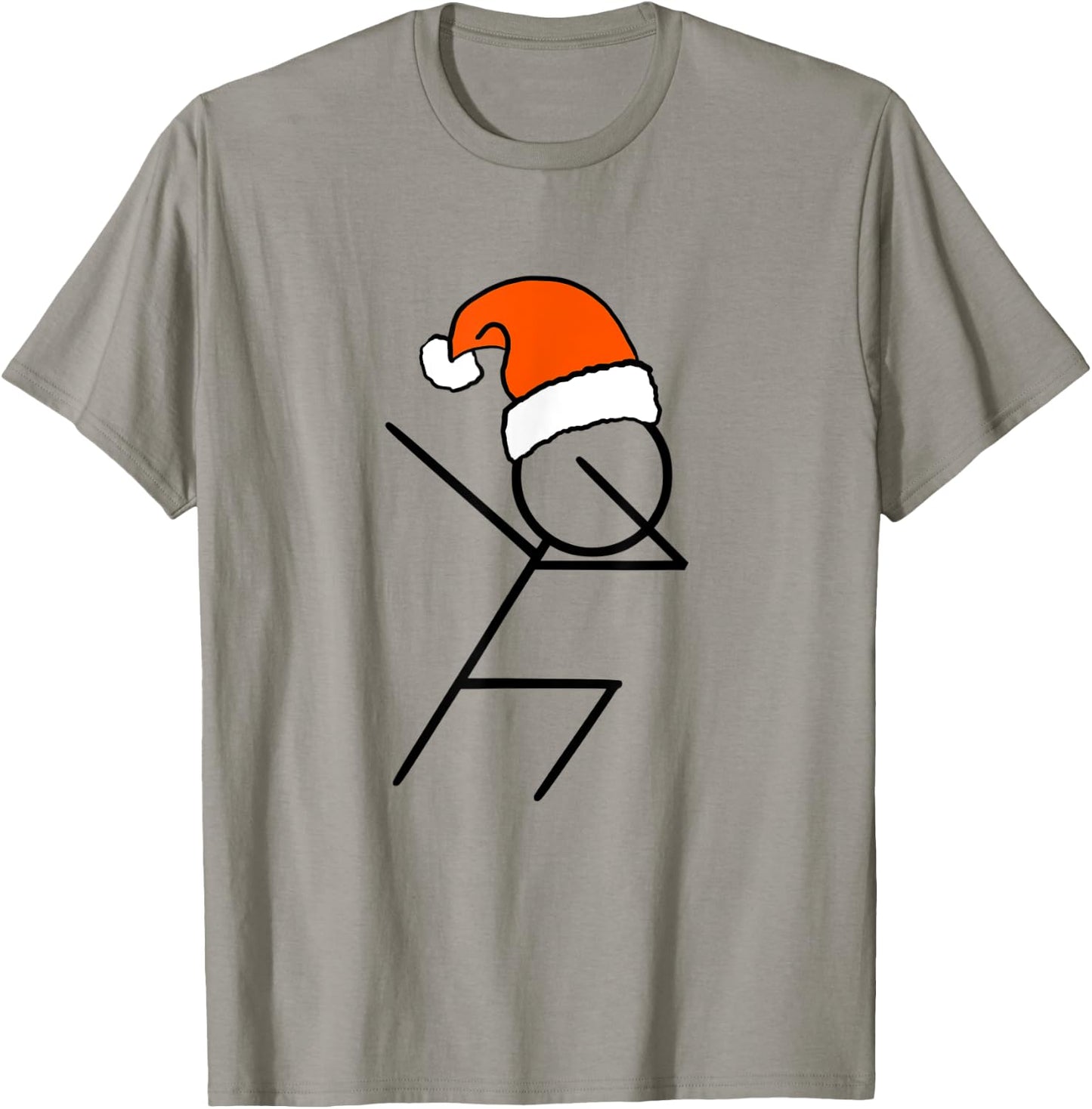 Dabbing Santa Funny Christmas Shirt Stick Figure Dab Dance T-Shirt - T-Shirt | Sand