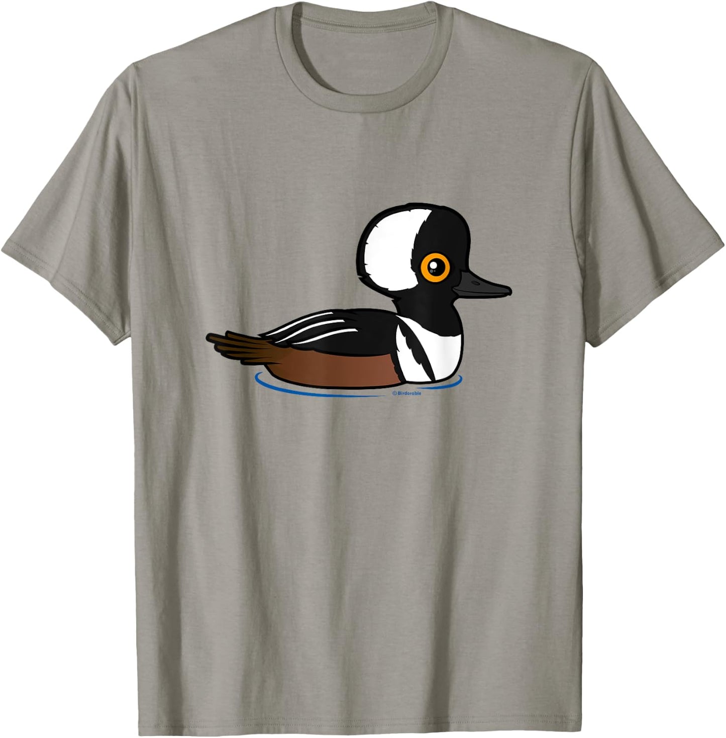 Cute Cartoon Hooded Merganser Fun Birdorable Waterfowl Duck T-Shirt - T-Shirt | Sand