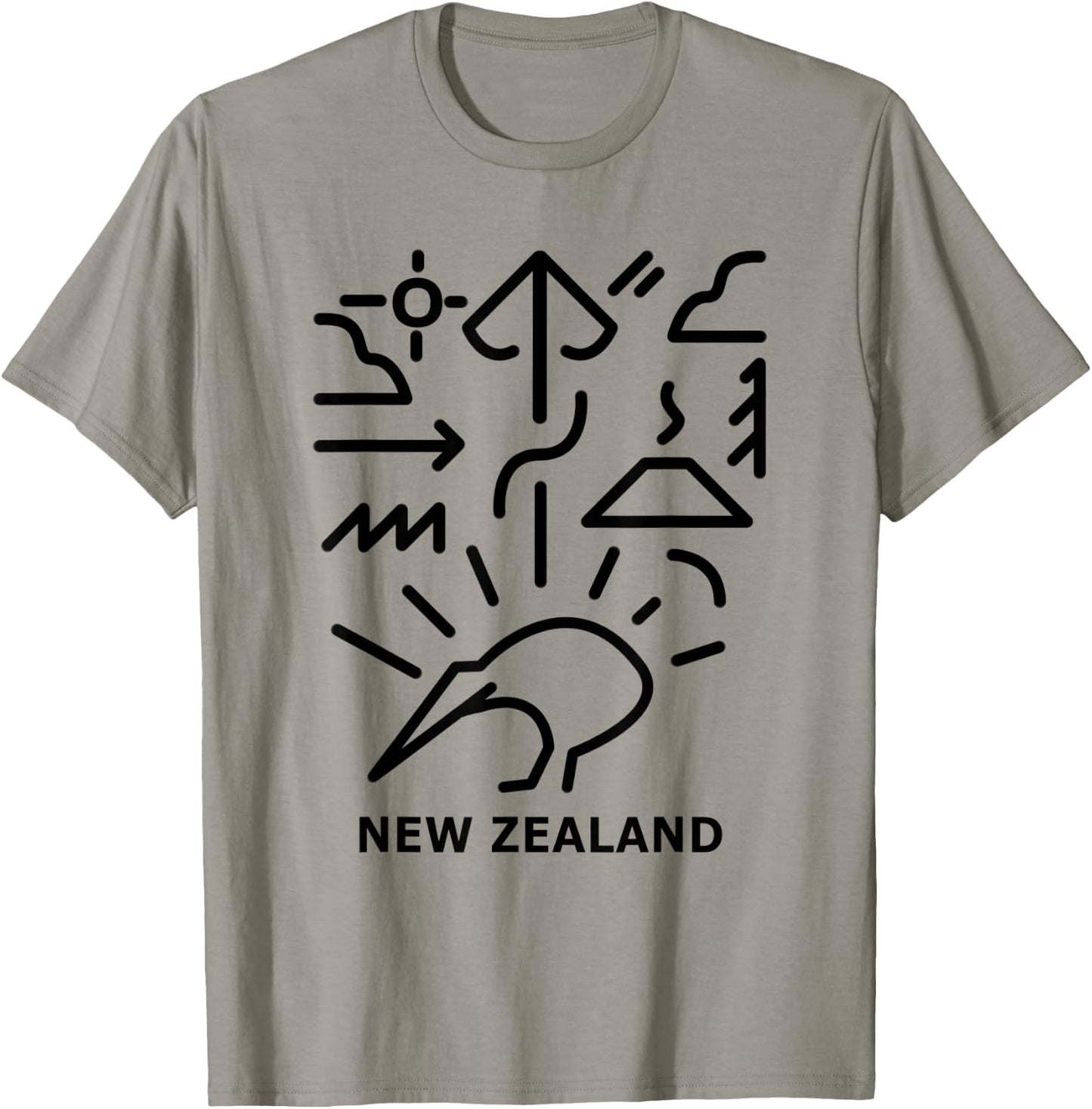 Minimalism New Zealand Kiwi Trendy Modern Maori Designs T-Shirt - T-Shirt | Sand