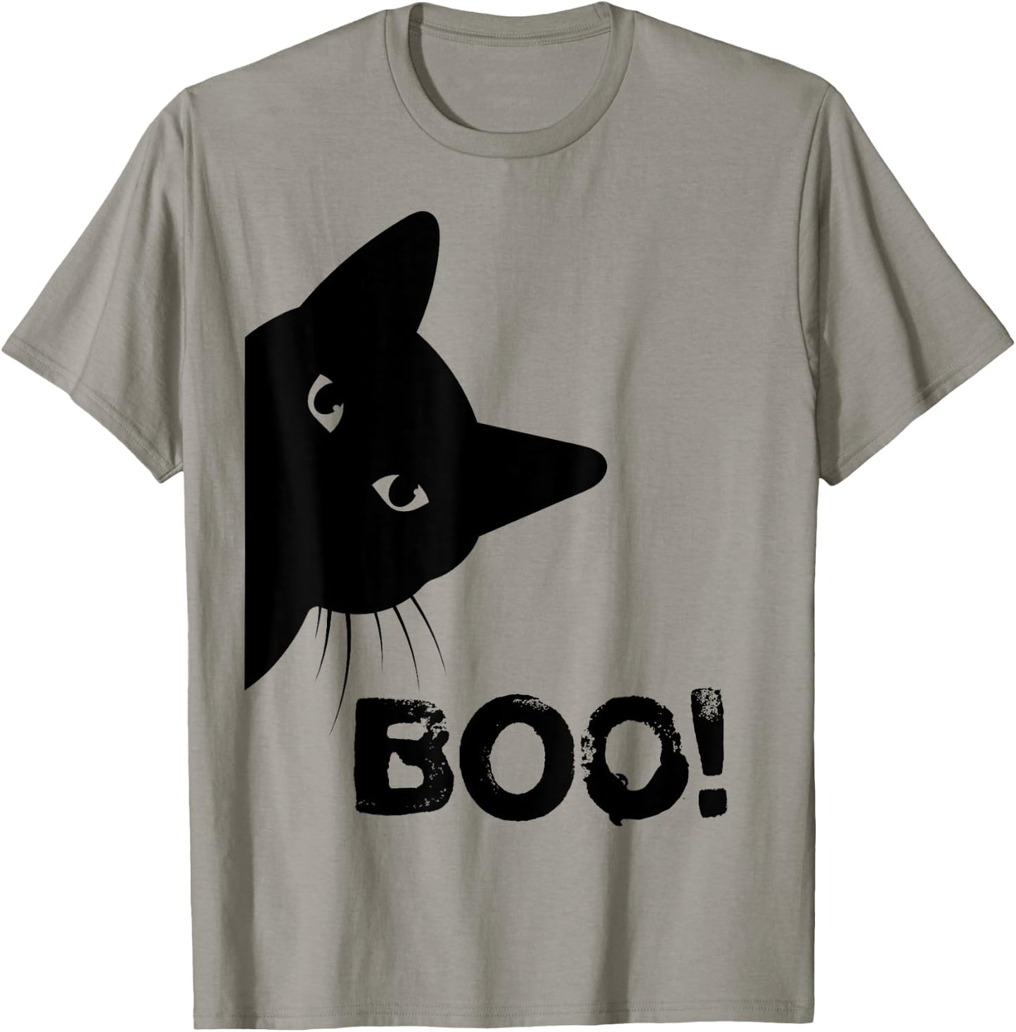 Boo! | Funny Hiding Peekaboo Scary Halloween Cat T-Shirt - T-Shirt | Sand