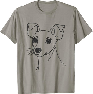 Line Art Dad Mom Dog - Rat Terrier T-Shirt - T-Shirt | Sand