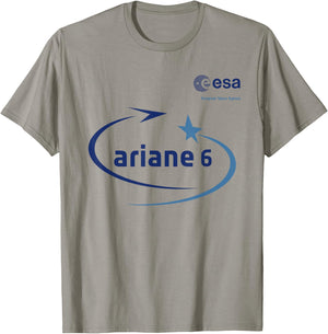 ESA European Space Agency Mission Ariane 6 Logo , white, S T-Shirt - T-Shirt | Sand
