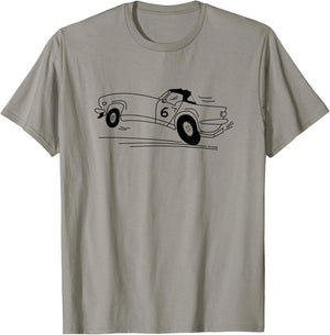 Cartoon Drawing Triumph TR6 British Car , Blue, S T-Shirt - T-Shirt | Sand