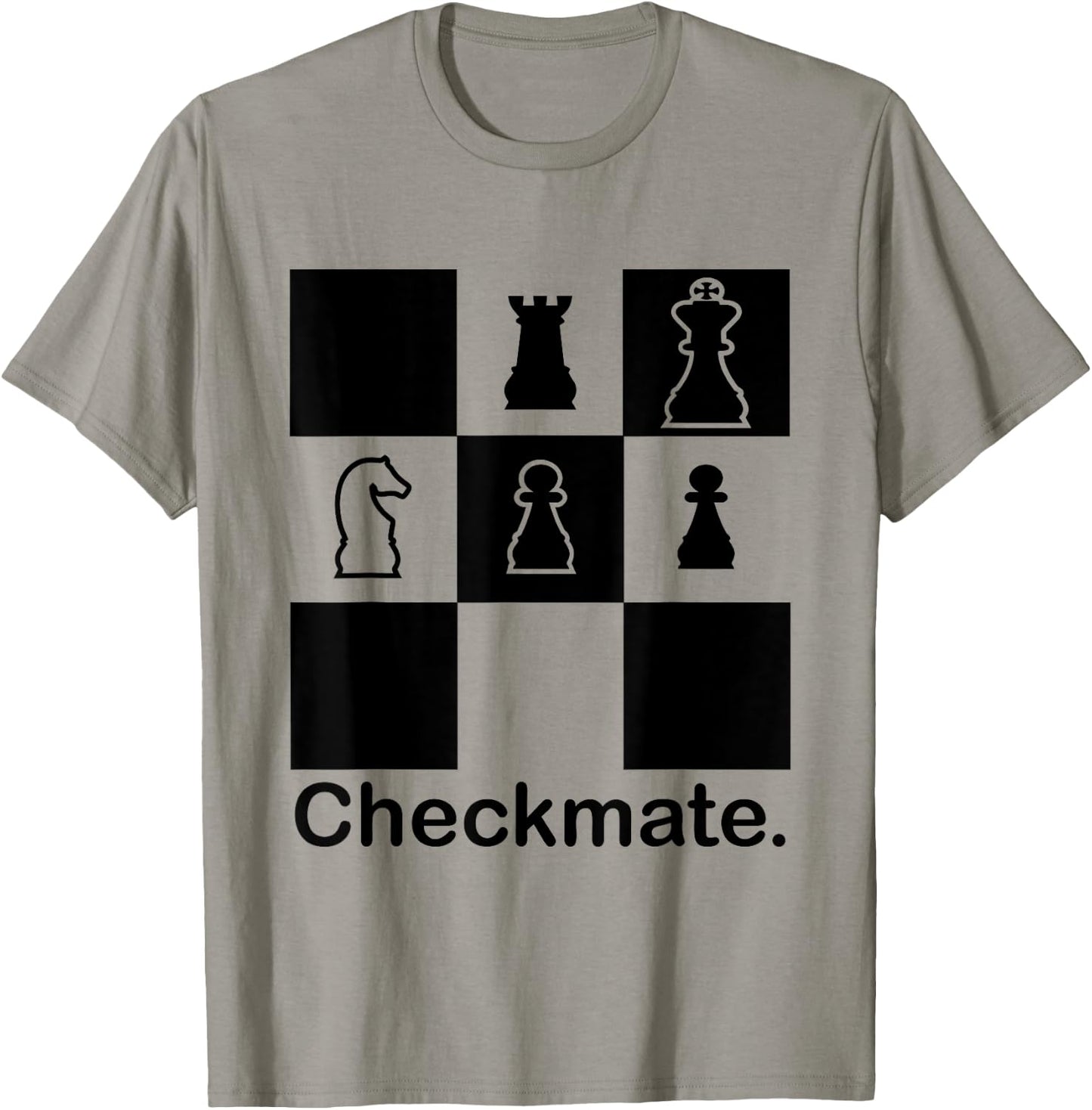 Checkmate White Knight Black King Rook Pawn Pieces - Chess T-Shirt - T-Shirt | Sand