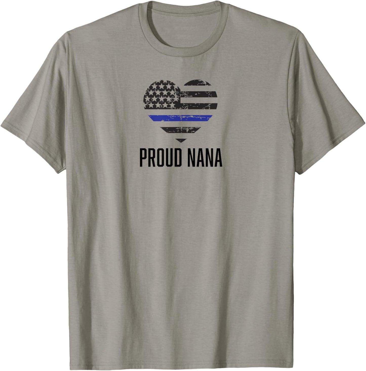 Proud Nana Thin Blue Line cop police officer grandma T-Shirt - T-Shirt | Sand