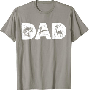 Dad Fishing Hunting Shirt Deer Duck Bass Fish Dad Papa T-Shirt - T-Shirt | Sand