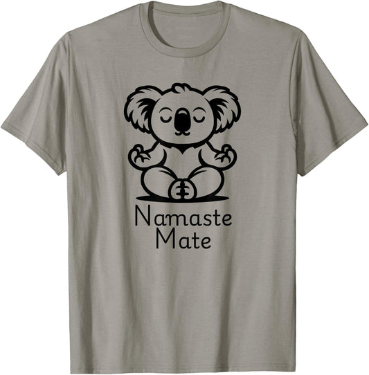 Cute Meditating Aussie Koala Bear in Yoga Pose, Namaste Mate T-Shirt - T-Shirt | Sand