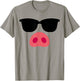 Funny pig face wearing sunglasses easy DIY halloween costume T-Shirt - T-Shirt | Sand