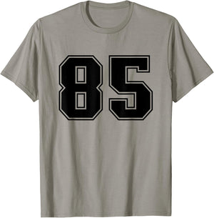 Number #85 Black Sports Fan Jersey Number T-Shirt - T-Shirt | Sand