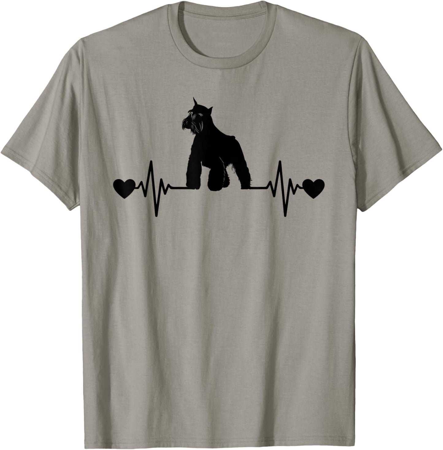 Funny Dog Lover Men Women Heartbeat Miniature Schnauzer Dog T-Shirt - T-Shirt | Sand
