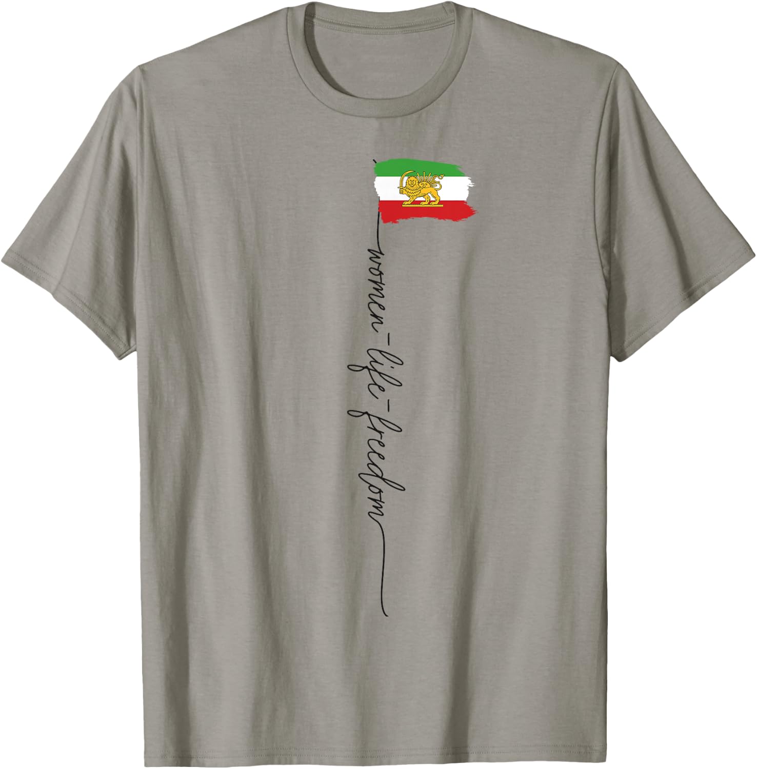 Iranische Löwen Sonne Flagge, iranische Flagge, Unterstützung Frauen des Iran T-Shirt - T-Shirt | Sand