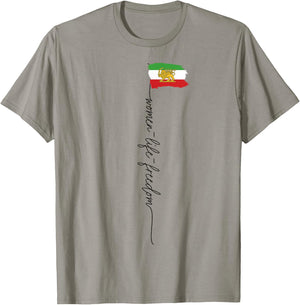 Iranische Löwen Sonne Flagge, iranische Flagge, Unterstützung Frauen des Iran T-Shirt - T-Shirt | Sand