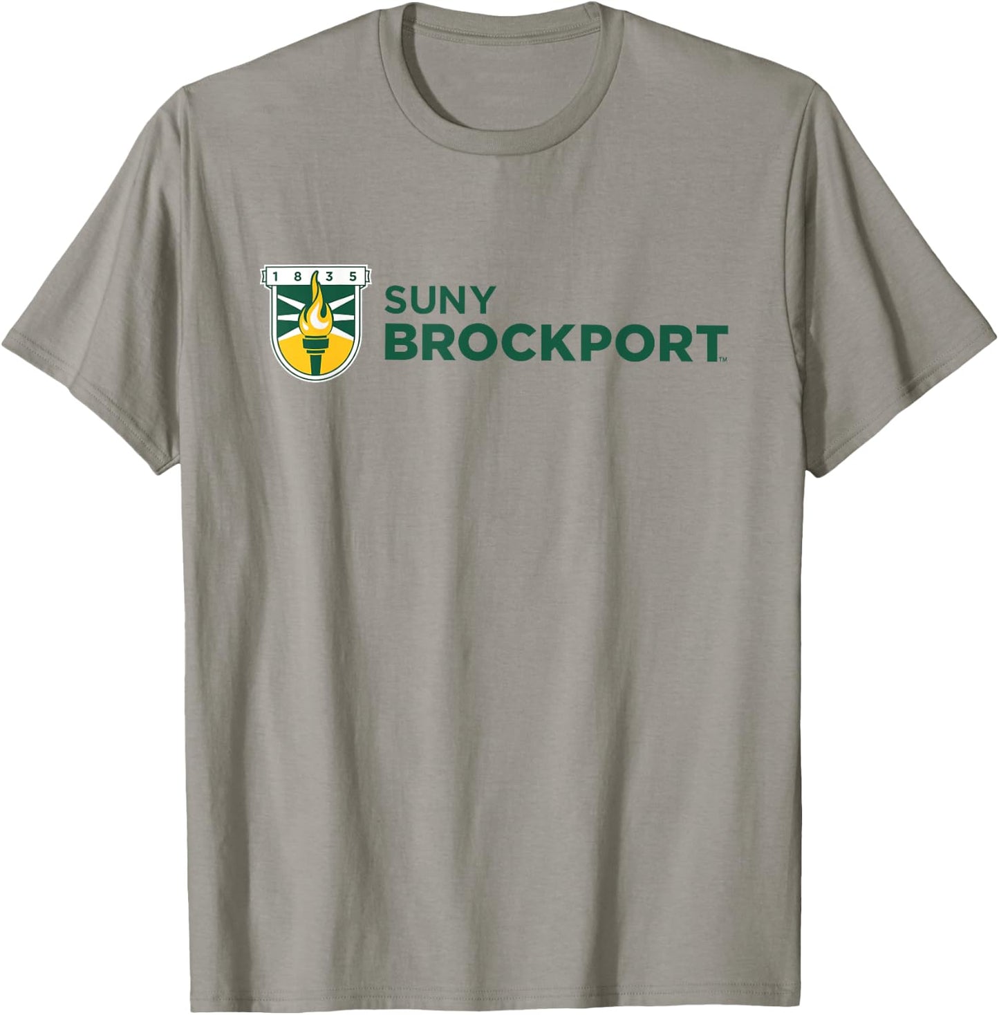 SUNY Brockport Golden Eagles Institutional Shield Logo T-Shirt - T-Shirt | Sand