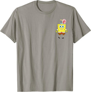 SpongeBob SquarePants & Gary The Snail Small Pocket Logo T-Shirt - T-Shirt | Sand