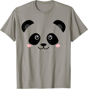Cute Panda Face , White T-Shirt - T-Shirt | Sand