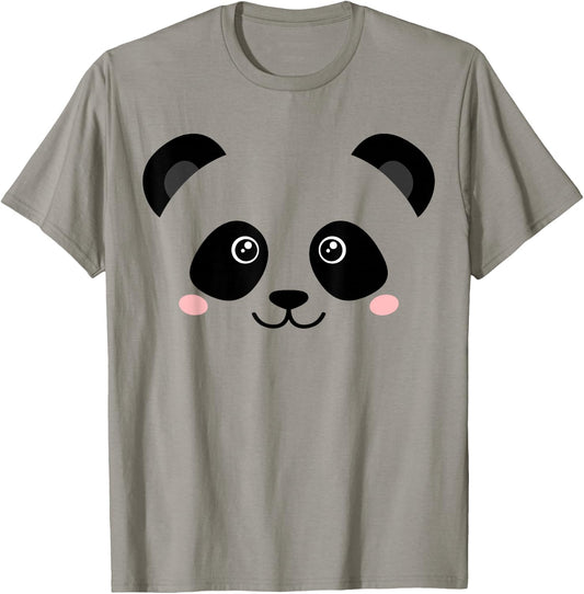 Cute Panda Face , White T-Shirt - T-Shirt | Sand